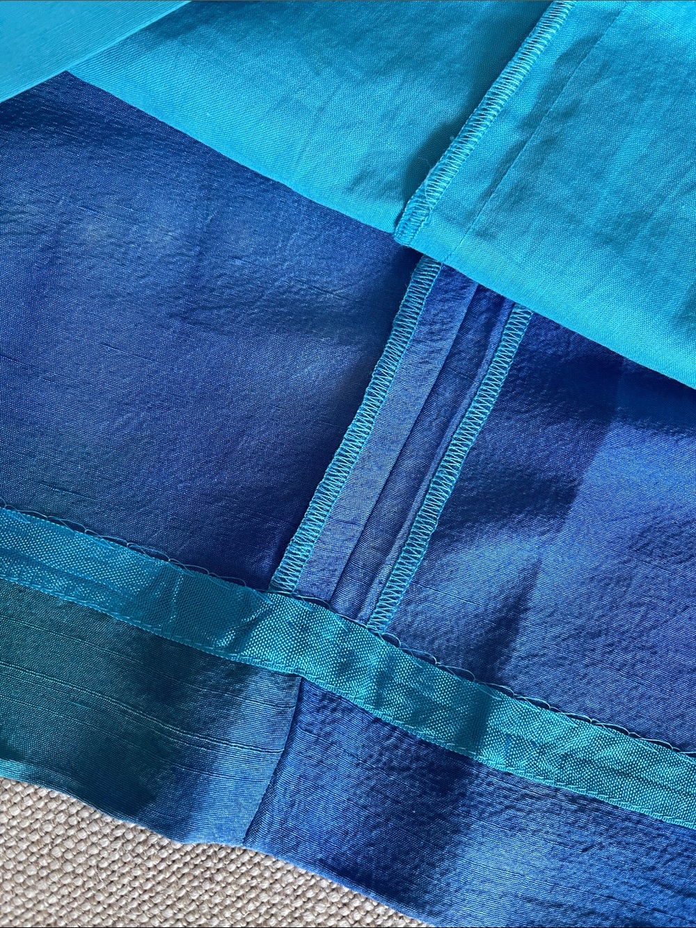 Ralph Lauren Y2K Blue and Teal Tie-Dye Silk lined Skirt - Picture 8 of 8